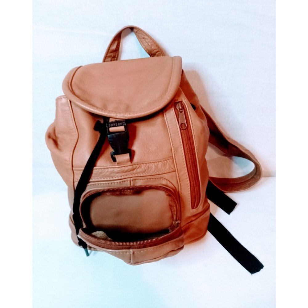 Vintage Leather Tan Backpack
